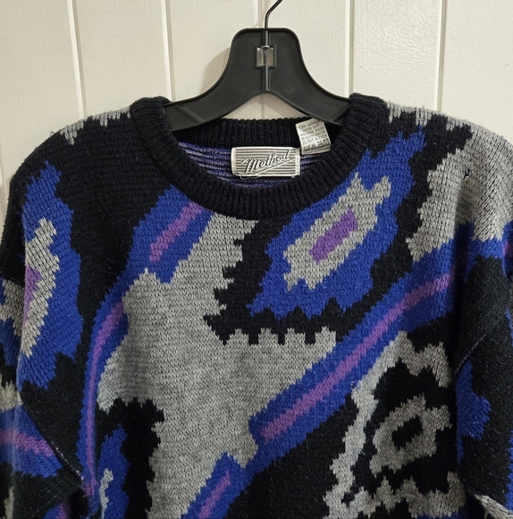 Vintage Method Sweater Women’s Size Medium 80s Aztec Geometric Knit Nintendo - Picture 2 of 10